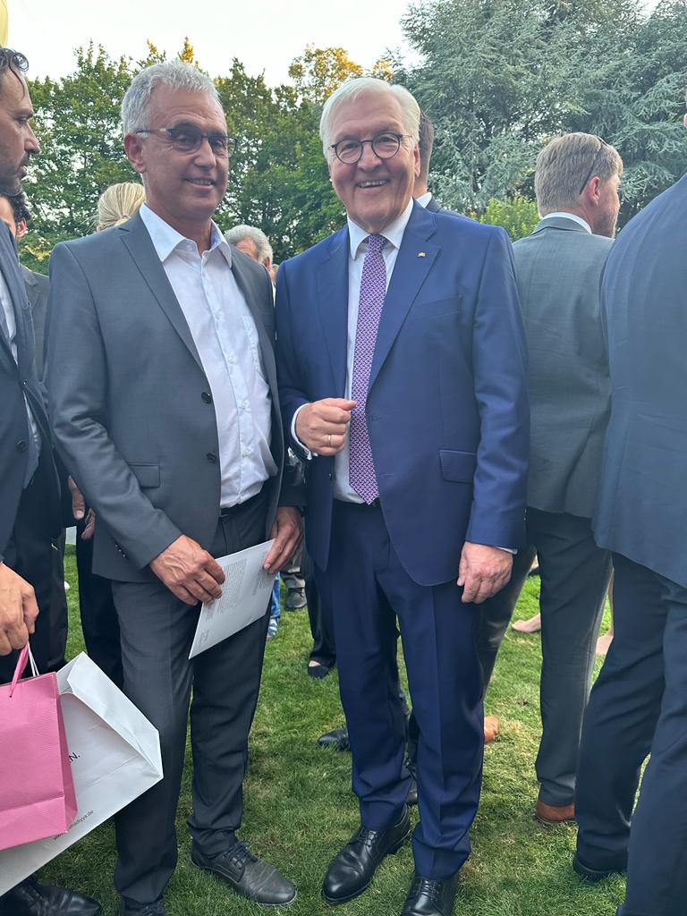 Manfred Bues konnte kurz mit Frank-Walter Steinmeier sprechen